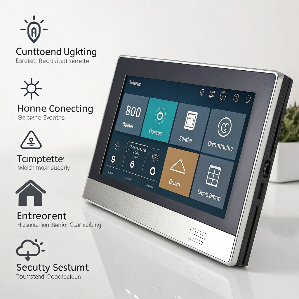 Smart home control panel with various features